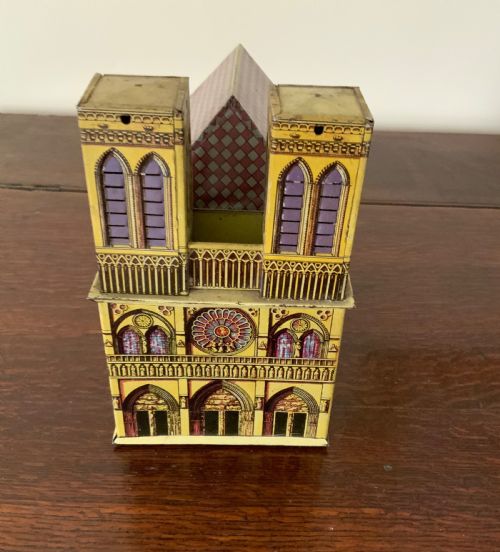 German Tin Plate Mechanical Musical Toy - Notre Dame