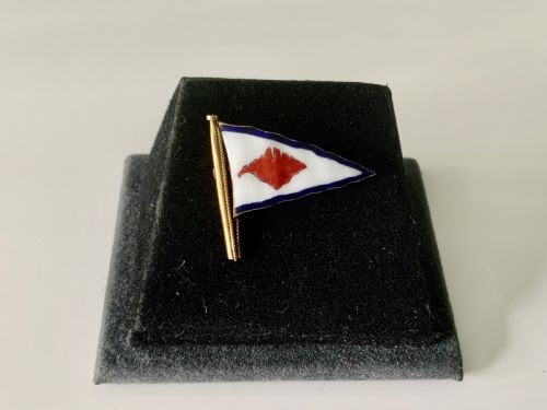 Gold & Enamel Sailing Burgee Brooch - Bembridge Iow