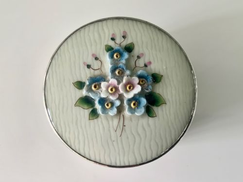 Silver & Porcelain Pin Holder