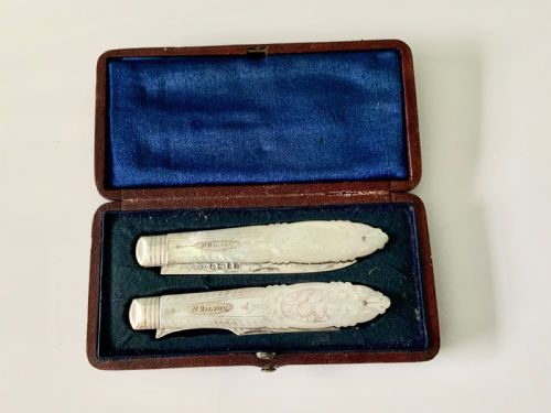 Silver Fruit Knife and Fork - Original Box