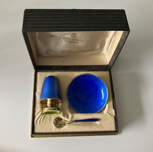 David Anderson Silver & Enamel Condiment