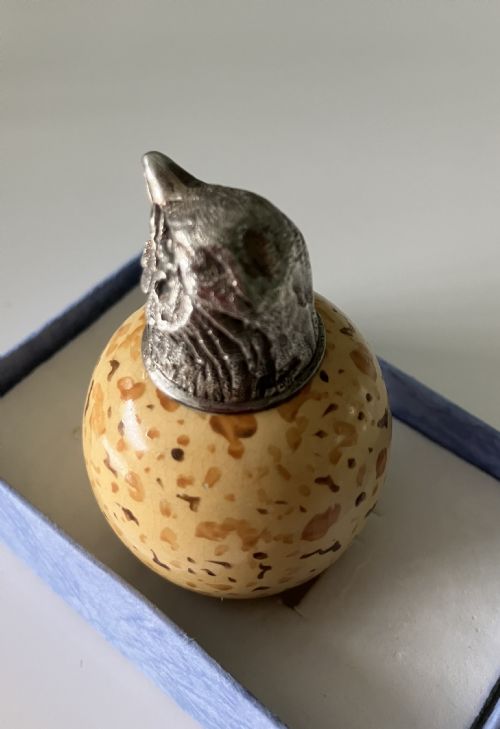 fig 1. MacIntyre ceramic egg scent bottle