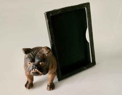Cold Painted Bulldog with Photograph Frame