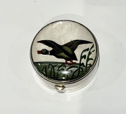Silver Box, Enamel, 3 Dimensional Mallard