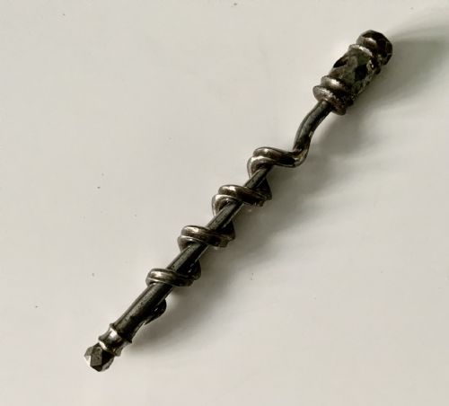 18th Century Steel Worm and Peg Corkscrew