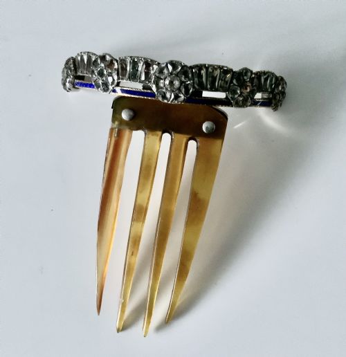 Georgian Silver & Paste Hair Comb