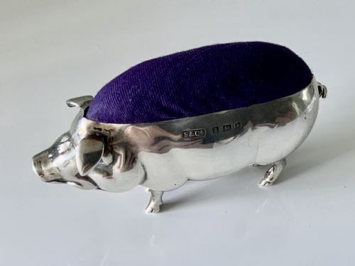 Silver Pig Pin Cushion