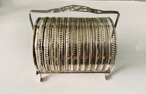 American Silver and Glass Coaster Set