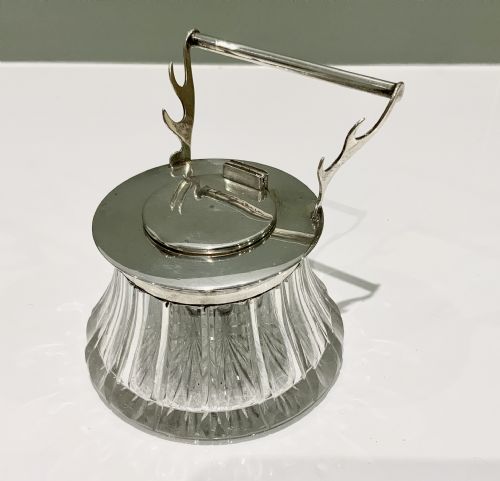 Silver Inkwell and Pen Rest