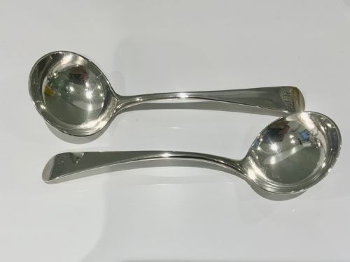 Pair of Hester Bateman Silver Sauce Ladles