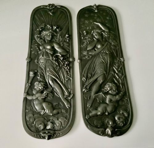 Pair of Electrotype Door Plates Late 19th Century