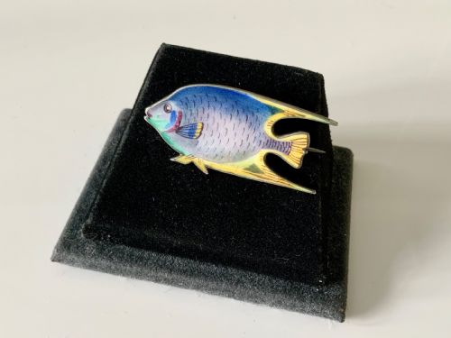 David Anderson Enamel & Silver Fish Brooch