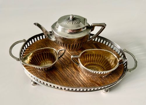 Miniature Silver Tea Service and Tray