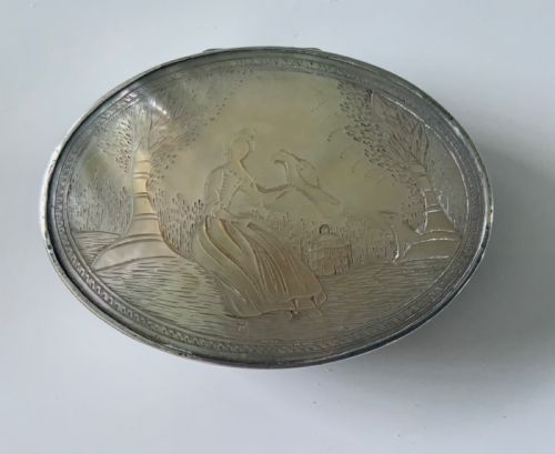 Georgian Silver and Mother of Pearl Snuff Box
