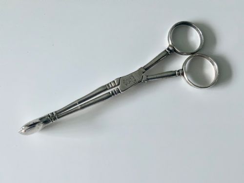 Early Baluster Pair of Silver Tea Tongs