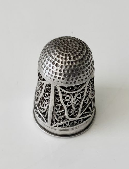 Rare Georgian Silver Filigree Thimble Vinaigrette