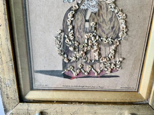 fig 1. 18th Century hand coloured print with embellishment