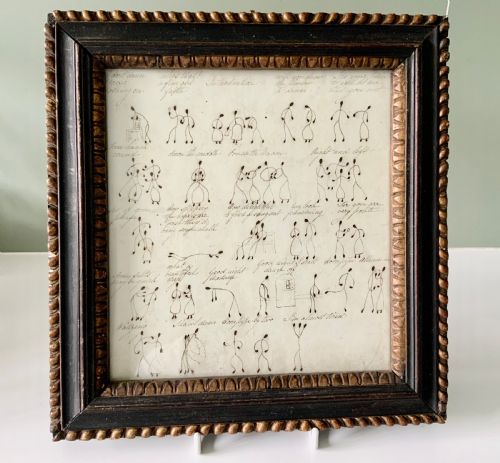 19th Century Pen and Ink Hand Drawn Dance Picture