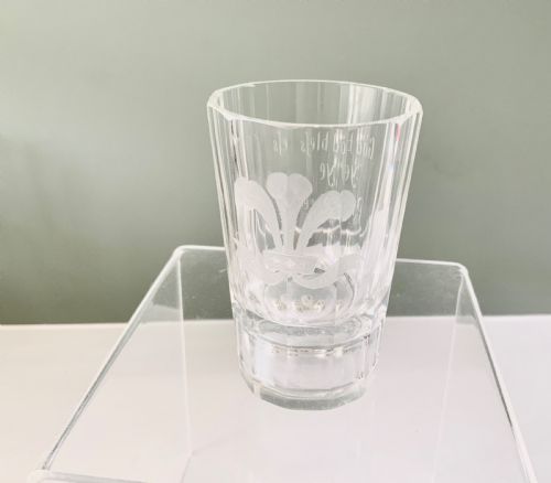 Rare 19th Century Dice Glass - Prince of Wales Feathers