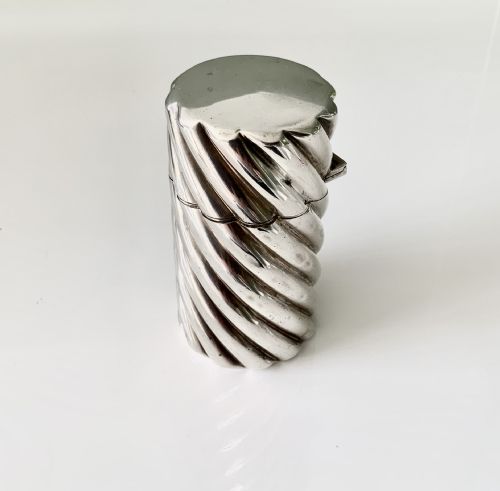 fig 1. Large silver writhen scent bottle - Sampson Mordan