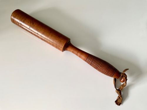 19TH CENTURY SATIN BIRCH VETERINARY FLEAM MALLET