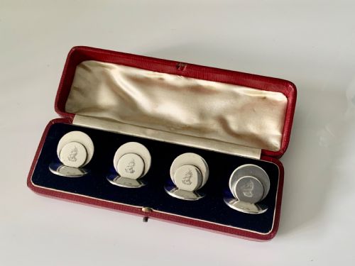 Four Silver Sampson Mordan Silver Menu Holders