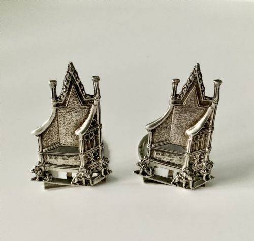 Pair of Silver Menu Holders