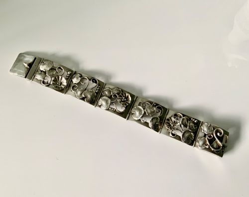 Danish Silver Bracelet - Art Nouveau Style