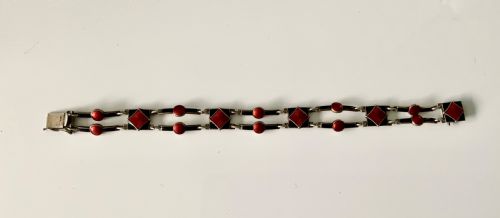 Art Deco Silver & Enamel Bracelet