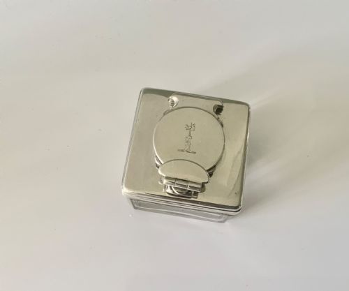 William IV Silver Travelling Lockdown Inkwell