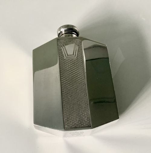 Art Deco Silver Plated Hip Flask