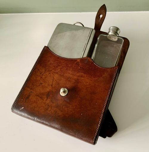 James Dixon & Son Plated Sandwich Tin & Flask