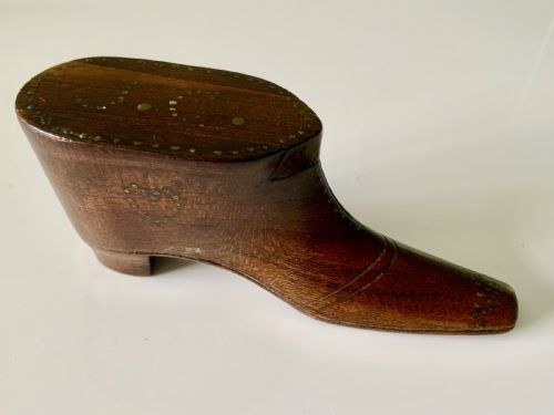 Antique Treen 19th Century Mahogany Snuff Shoe