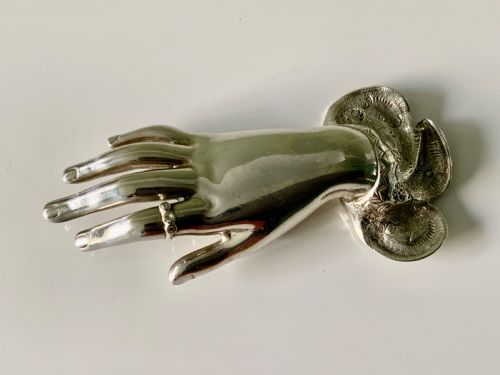 Victorian Silver Hand Brooch - Combe Martin?