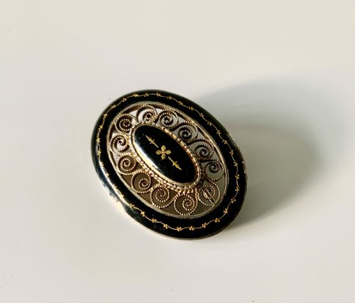 Marius Hammer Silver Enamel Brooch