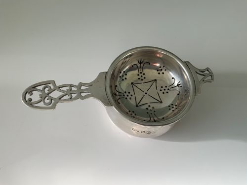 Silver Tea Strainer & Bowl