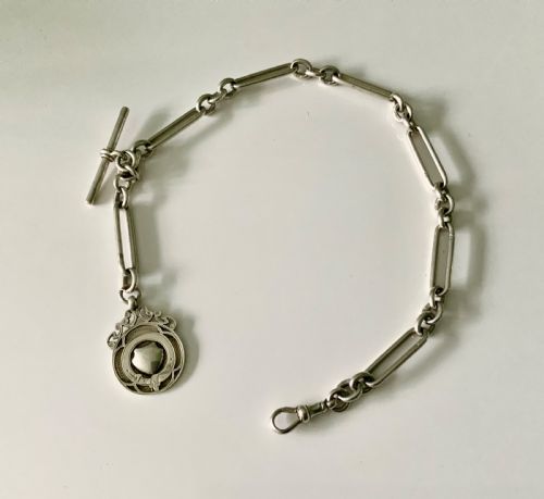 Silver Watch Chain and Fob