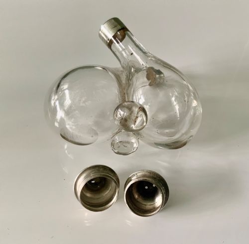 UNUSUAL SILVER GLASS CRUET SET - ADDITIONAL PHOTO 4