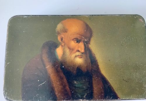 EARLY 19TH CENTURY PAINTED TIN SNUFFTOBACCO TIN - ADDITIONAL PHOTO 1