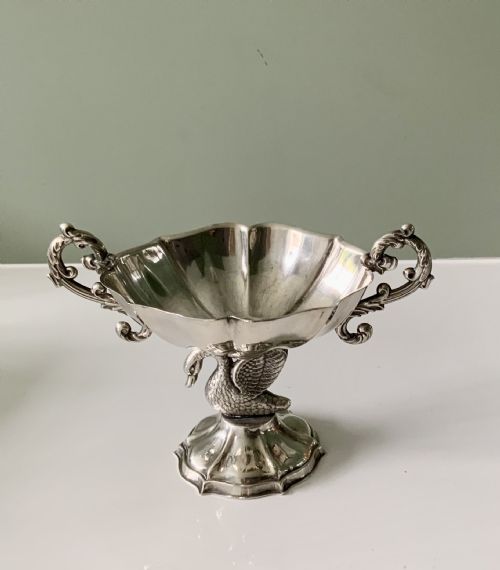 SPANISH SILVER TWO HANDLED SWAN DISH - ADDITIONAL PHOTO 1