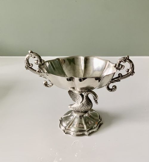 SPANISH SILVER TWO HANDLED SWAN DISH - ADDITIONAL PHOTO 2
