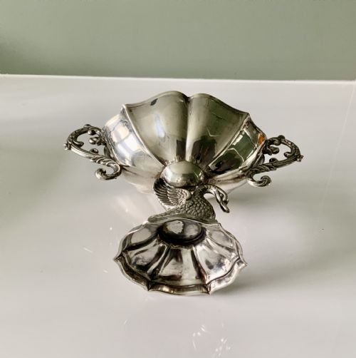 SPANISH SILVER TWO HANDLED SWAN DISH - ADDITIONAL PHOTO 5