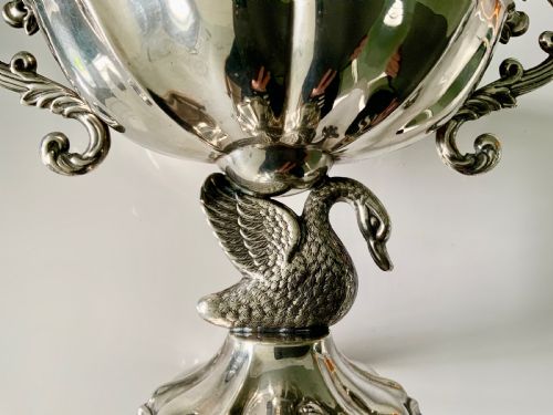 SPANISH SILVER TWO HANDLED SWAN DISH - ADDITIONAL PHOTO 6