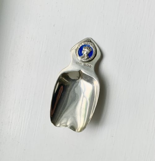 Royal Commemorative Silver & Enamel Caddy Spoon