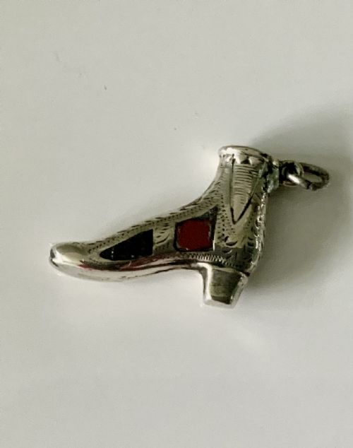 Scottish Silver Agate Shoe Charm