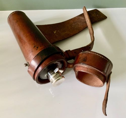 Silver Hunting Flask in Original Leather Case
