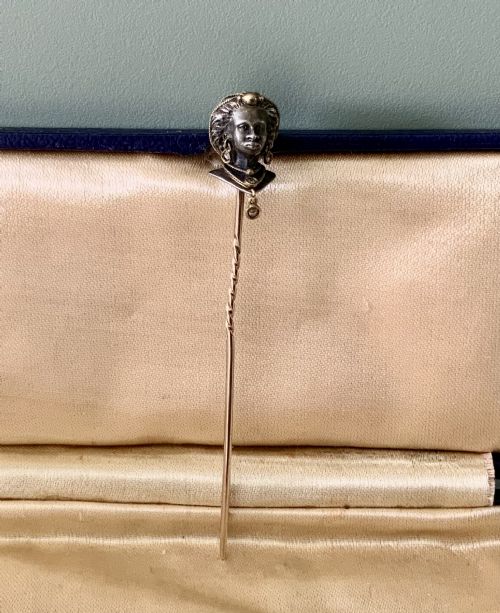 19th Century Silver & Gold Stick Pin