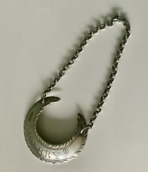 Hester Bateman Silver Sherry Label with Family Crest & Viscount Coronet