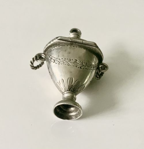 Silver Urn Shaped Seal Ring Box - Circa 1800