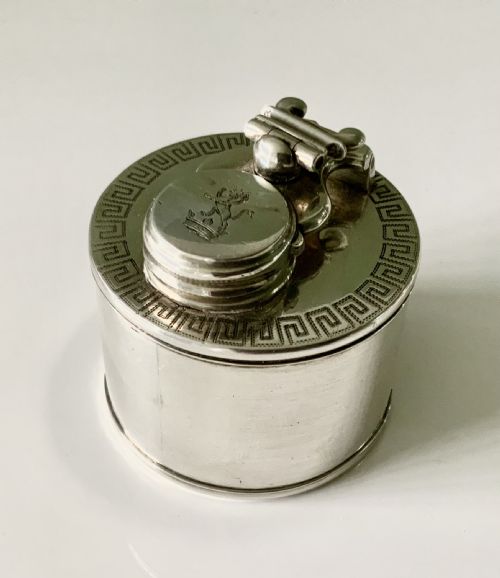 Silver Travelling Inkwell